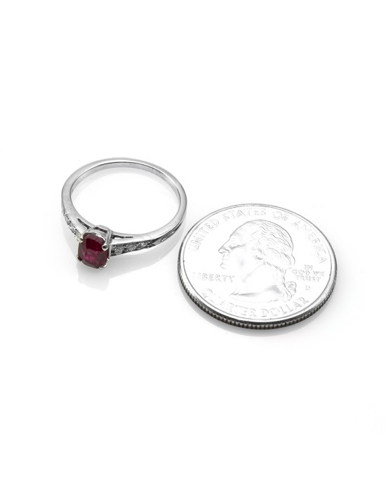 Tiffany & Co. Burmese Ruby and Pave Diamond Ring in 900 Platinum